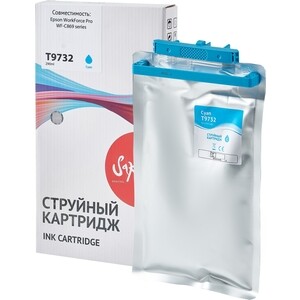 Контейнер с чернилами Sakura C13T973200 (T9732 C) для Epson, голубой , 22000 к.