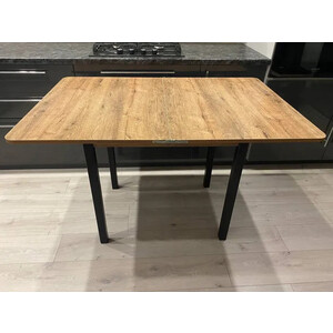 Стол обеденный Катрин ЭКО 80x60 / Дуб веллингтон /Опора Квадро черный (KT19668)