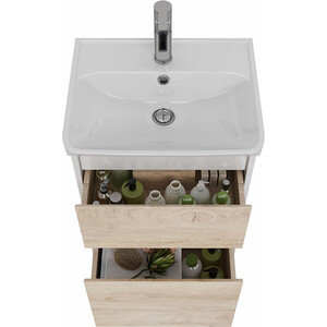 Тумба под раковину Lemark Combi 50х35 дуб кантри/белый глянец (LM03C50T-dub)