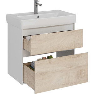 Тумба под раковину Lemark Combi 80х45 дуб кантри/белый глянец (LM03C80T-dub)