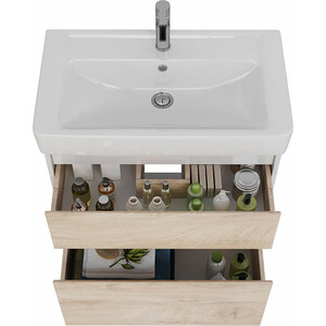 Тумба под раковину Lemark Combi 80х45 дуб кантри/белый глянец (LM03C80T-dub)