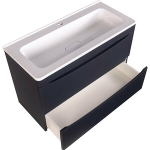 Тумба под раковину Style line Бергамо мини 90х35 подвесная, антискрейтч черный (СС-00002366)