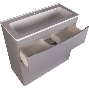 Тумба под раковину Style line Бергамо мини 90х35 напольная, антискрейтч серый (СС-00002362)