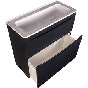 Тумба под раковину Style line Бергамо мини 90х35 напольная, антискрейтч черный (СС-00002363)