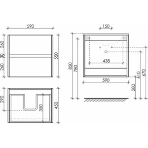 Мебель для ванной Sancos Urban 60 дуб галифакс натуральный