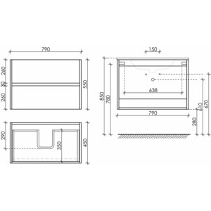 Мебель для ванной Sancos Urban 80 дуб галифакс натуральный