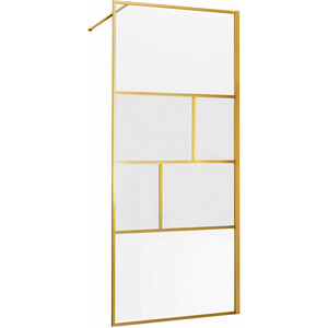 Душевая перегородка Vincea Walk-In HP Art 120х200 прозрачная/рифленая, золото (VSW-1HC120CFBG)