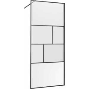 Душевая перегородка Vincea Walk-In HP Art 80х200 прозрачная/рифленая, вороненая сталь (VSW-1HC800CFGM)