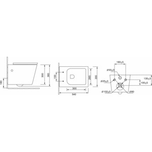 Унитаз подвесной безободковый Grossman Cristal с сиденьем микролифт, белый (GR-4495)