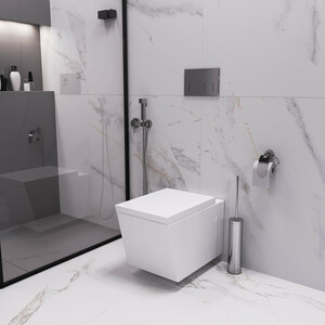 Унитаз подвесной безободковый Grossman Cristal с сиденьем микролифт, белый (GR-4495)