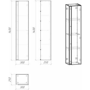 Пенал Grossman Юнит 30х140 кадена лайт (208015)