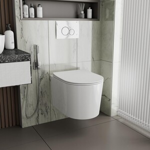 Унитаз подвесной безободковый Point Веста с сиденьем микролифт, белый (PN41701)