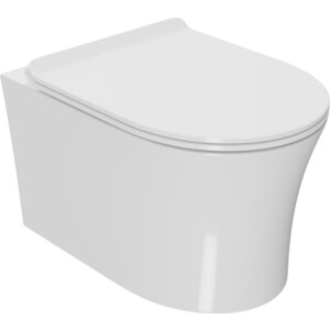 Унитаз подвесной безободковый Point Вега с сиденьем микролифт, белый (PN41711)