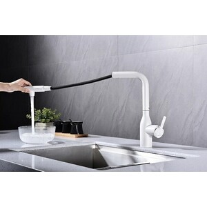 Смеситель для кухни Paulmark Viper с подключением фильтра, белый матовый (Vi213105-431)