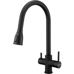 Смеситель для кухни Paulmark Lange с подключением фильтра, антрацит (La214212-401)