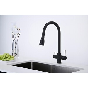 Смеситель для кухни Paulmark Lange с подключением фильтра, антрацит (La214212-401)