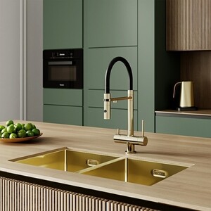 Смеситель для кухни IDDIS Ace с подключением фильтра, золото матовое (ACEMGFFi05)