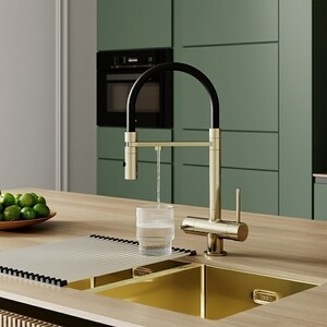 Смеситель для кухни IDDIS Ace с подключением фильтра, золото матовое (ACEMGFFi05)