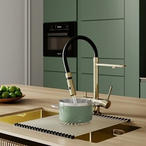 Смеситель для кухни IDDIS Ace с подключением фильтра, золото матовое (ACEMGFFi05)