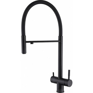 Смеситель для кухни Abber Wasser Kreis с подключением фильтра, черный матовый (AF81141B)