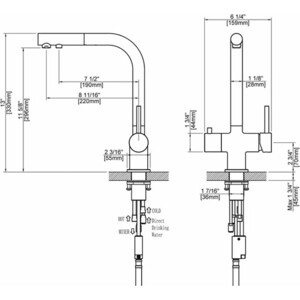 Смеситель для кухни Timo Saona с подключением фильтра, золото (2356/17FL)