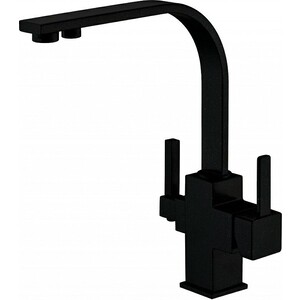 Смеситель для кухни ZorG Sanitary с подключением фильтра, черный матовый (ZR 332 YF BLACK)