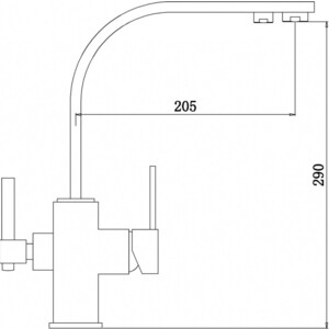 Смеситель для кухни ZorG Sanitary с подключением фильтра, черный матовый (ZR 332 YF BLACK)