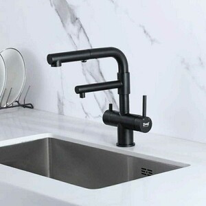 Смеситель для кухни ZorG Inox с подключением фильтра, графит (SZR-3216 GRAFIT)