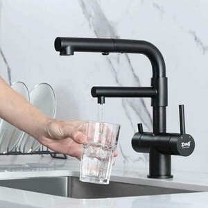 Смеситель для кухни ZorG Inox с подключением фильтра, графит (SZR-3216 GRAFIT)