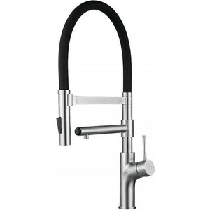 Смеситель для кухни ZorG Inox с подключением фильтра, нержавеющая сталь/черный (SZR-1010)