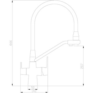 Смеситель для кухни ZorG Steel Hammer с подключением фильтра, черный матовый/бронза (SH 903-6 BLACK BR)