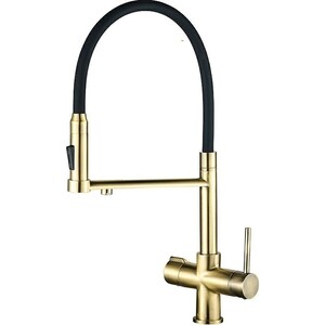 Смеситель для кухни ZorG Steel Hammer с подключением фильтра, бронза/черный (SH 2003 BRONZE)