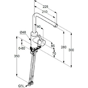 Смеситель для кухни Kludi L-ine черный матовый (428143977)