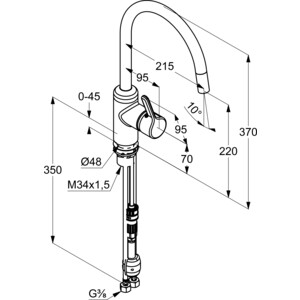 Смеситель для кухни Kludi Bozz черный матовый (428513978)