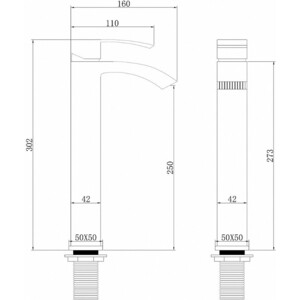 Смеситель для раковины Abber Wasserfall хром (AF8611)