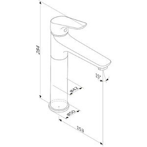 Смеситель для раковины Damixa Jupiter черный матовый (770250301)
