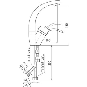 Смеситель для раковины Rav Slezak Labe хром (L006.5/2)