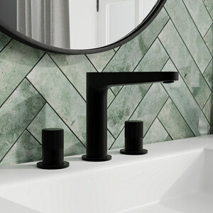 Смеситель для раковины Wasserkraft Fulda на 3 отверстия, черный матовый (5235)