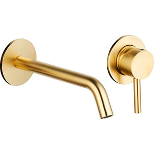 Смеситель для раковины AQUAme Siena встраиваемый, глянцевое золото (AQM6215GG)