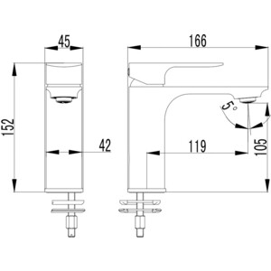Смеситель для раковины AQUAme Monza шлифованное золото (AQM6310BG)