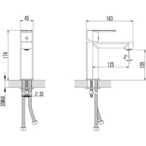 Смеситель для раковины AQUAme Parma шлифованное золото (AQM6610BG)