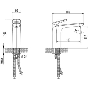 Смеситель для раковины AQUAme Como металл (AQM6510GM)
