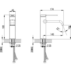 Смеситель для раковины AQUAme Asti хром (AQM6410CR)