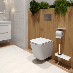 Унитаз подвесной безободковый Lemark Florex сиденье микролифт, смыв Торнадо 3.0, белый глянец (9614001)