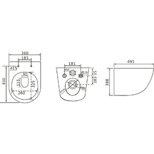 Унитаз подвесной безободковый Lemark Glazer сиденье микролифт, смыв Торнадо 3.0, черный матовый (9612004)