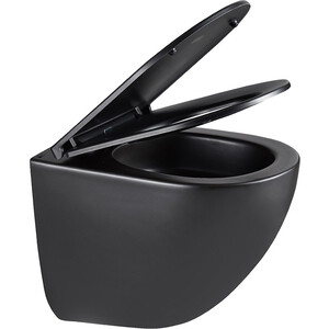 Унитаз подвесной безободковый Lemark Glazer сиденье микролифт, смыв Торнадо 3.0, черный матовый (9612004)