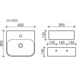 Раковина подвесная Ceramicanova Aura 44х40 (CN2005)