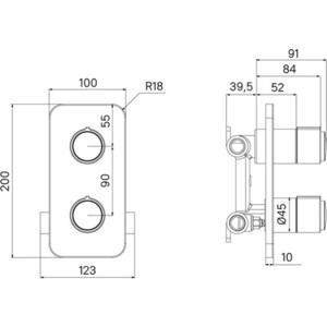 Смеситель для ванны IDDIS Slide Push Control на два выхода, черный матовый (SLIBLBTi67)