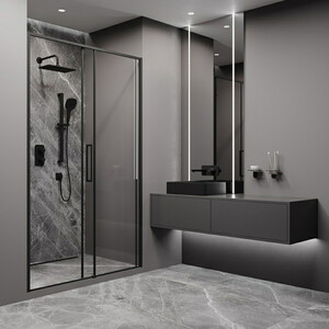 Смеситель для ванны IDDIS Slide Push Control на два выхода, черный матовый (SLIBLBTi67)