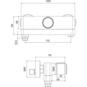 Смеситель для ванны IDDIS Slide Push Control черный матовый (SLIBLBTi02WA)